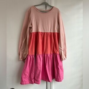 Hanna Andersson Pink and Red Tiered Kids Twirl Dress Sz 8